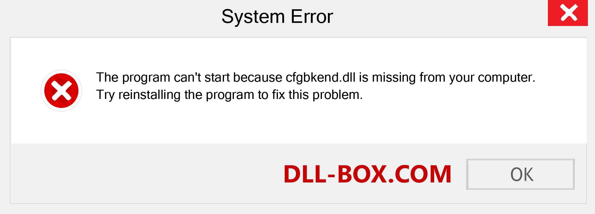  cfgbkend.dll file is missing?. Download for Windows 7, 8, 10 - Fix  cfgbkend dll Missing Error on Windows, photos, images